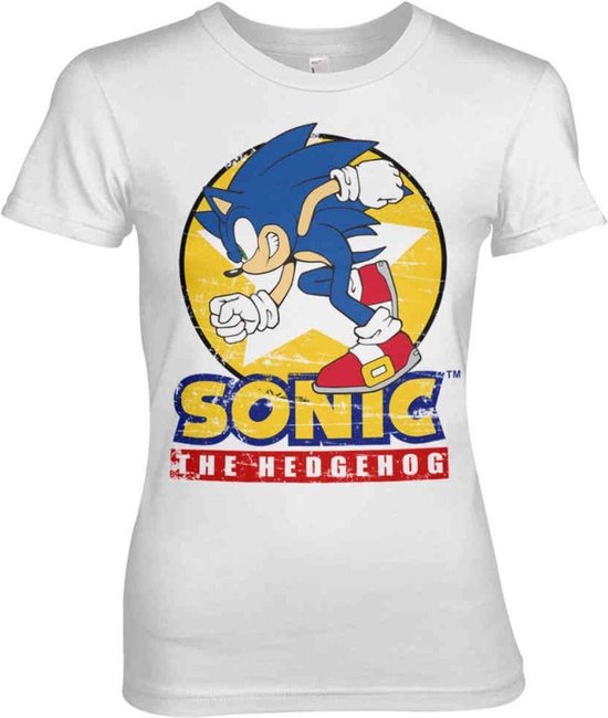 Sonic The Hedgehog Dames Tshirt -S- Fast Sonic Wit