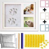 AWEMOZ Fotolijst Kleiafdruk - Gipsafdruk - Pootafdruk Hond - Puppy Speelgoed - Cadeau voor Man - Cadeau voor Vrouw - 3D Collage - 54 Extra Letters