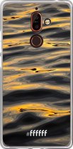 Nokia 7 Plus Hoesje Transparant TPU Case - Water Waves #ffffff