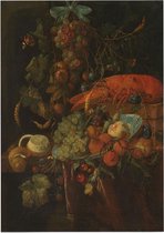 Stilleven met vruchten en een kreeft, Jan Davidsz. de Heem - Foto op Posterpapier - 50 x 70 cm (B2)