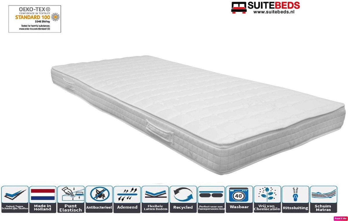 Gentle Sleep Topdekmatras – Traagschuim 12cm Foam Nasa 130x220 wit