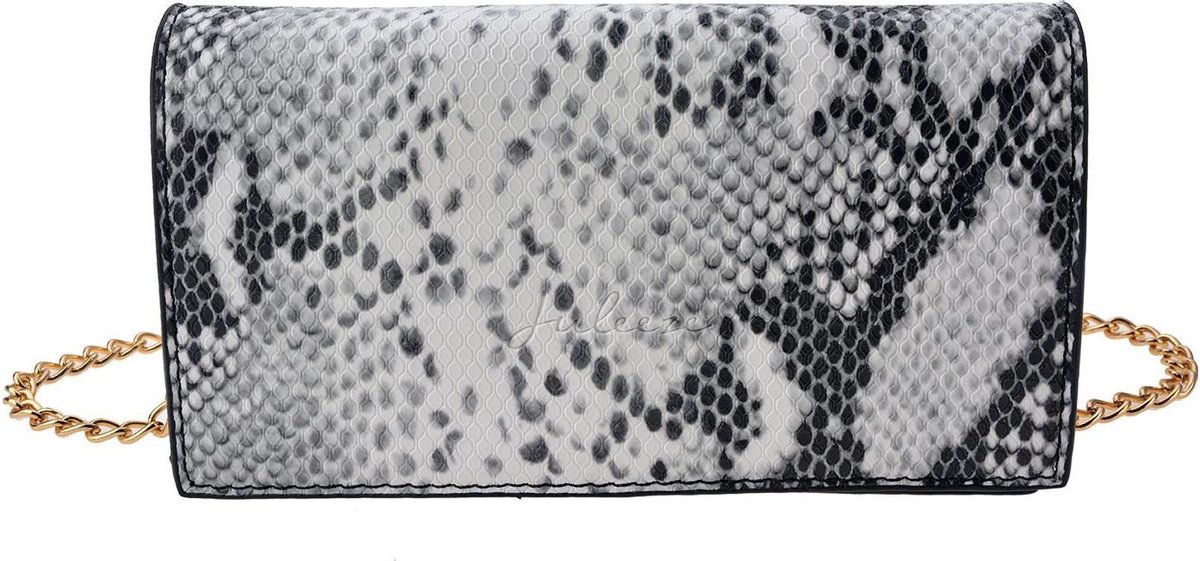 Juleeze Handtas Dames 18x10x5 cm / Ø 13 cm Zilverkleurig Kunstleer Slangenleer