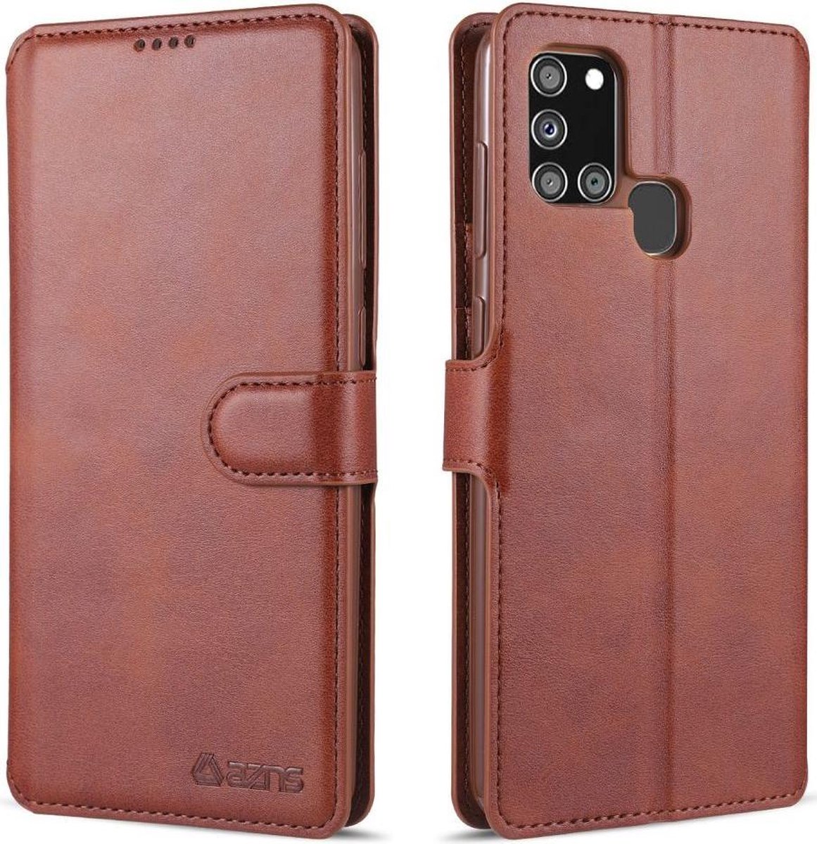 AZNS Samsung Galaxy A21S Portemonnee Stand Hoesje Bruin