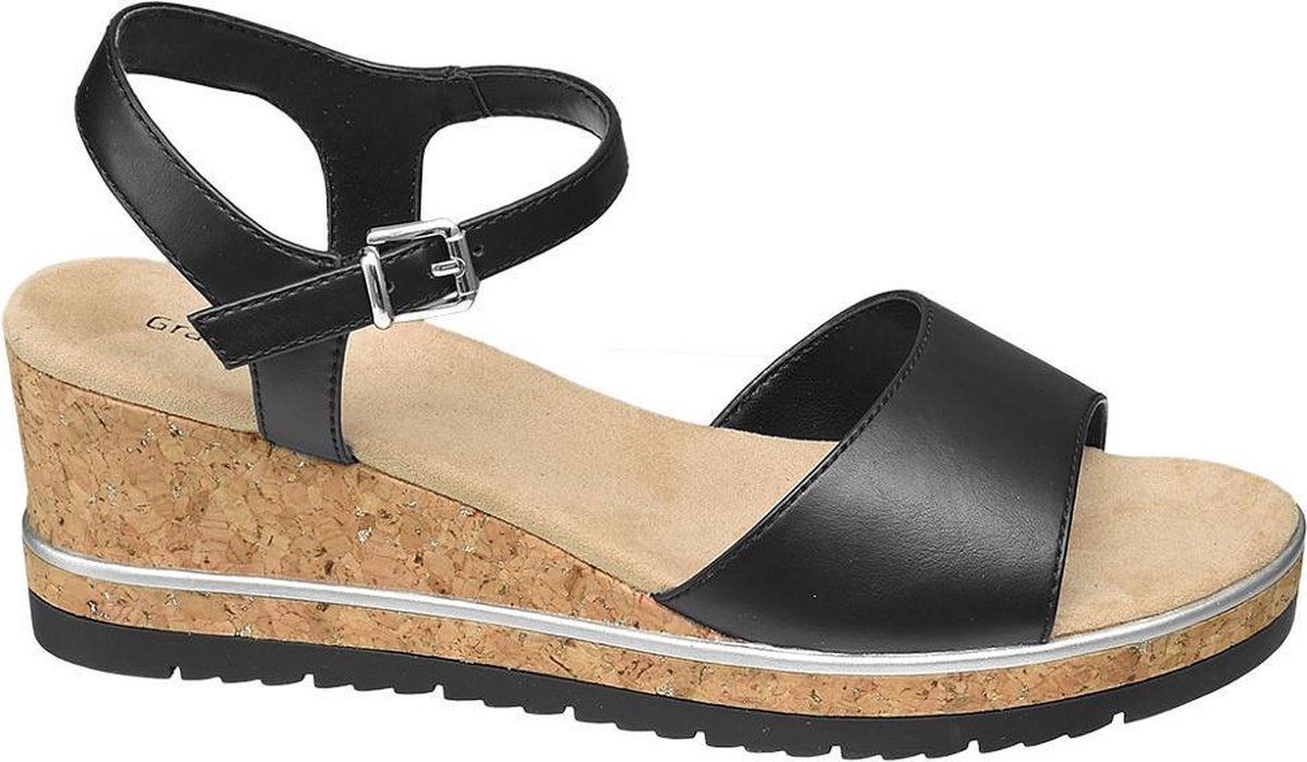 Graceland Dames Zwarte sandalette - Maat 39 | bol.com