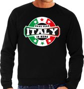 Have fear Italy is here / Italie supporter sweater zwart voor heren S