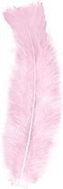 150x Licht roze veren/sierveertjes decoratie/hobbymateriaal 17 cm - Sierveren - Veertjes - Hobby materiaal om mee te knutselen