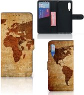 Telefoonhoesje Xiaomi Mi 9 Wallet Bookcase Wereldkaart