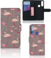 Hoesje met naam Alcatel 1S 2020 Wallet Case Flamingo