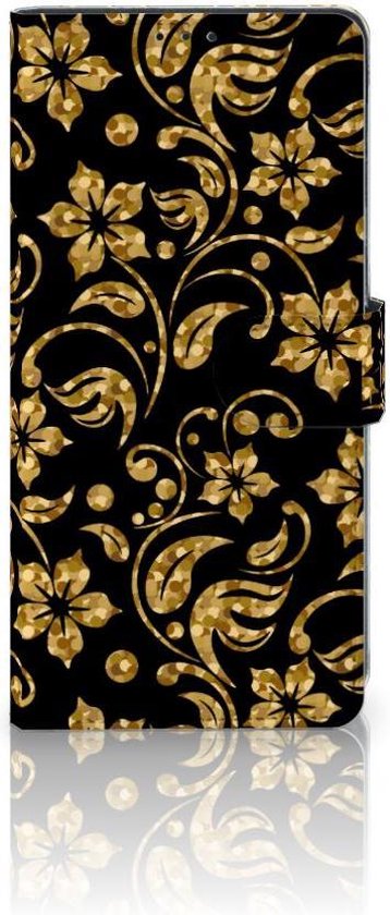 Coque Nokia 5.3 Portefeuille Livre Fleurs D'Or