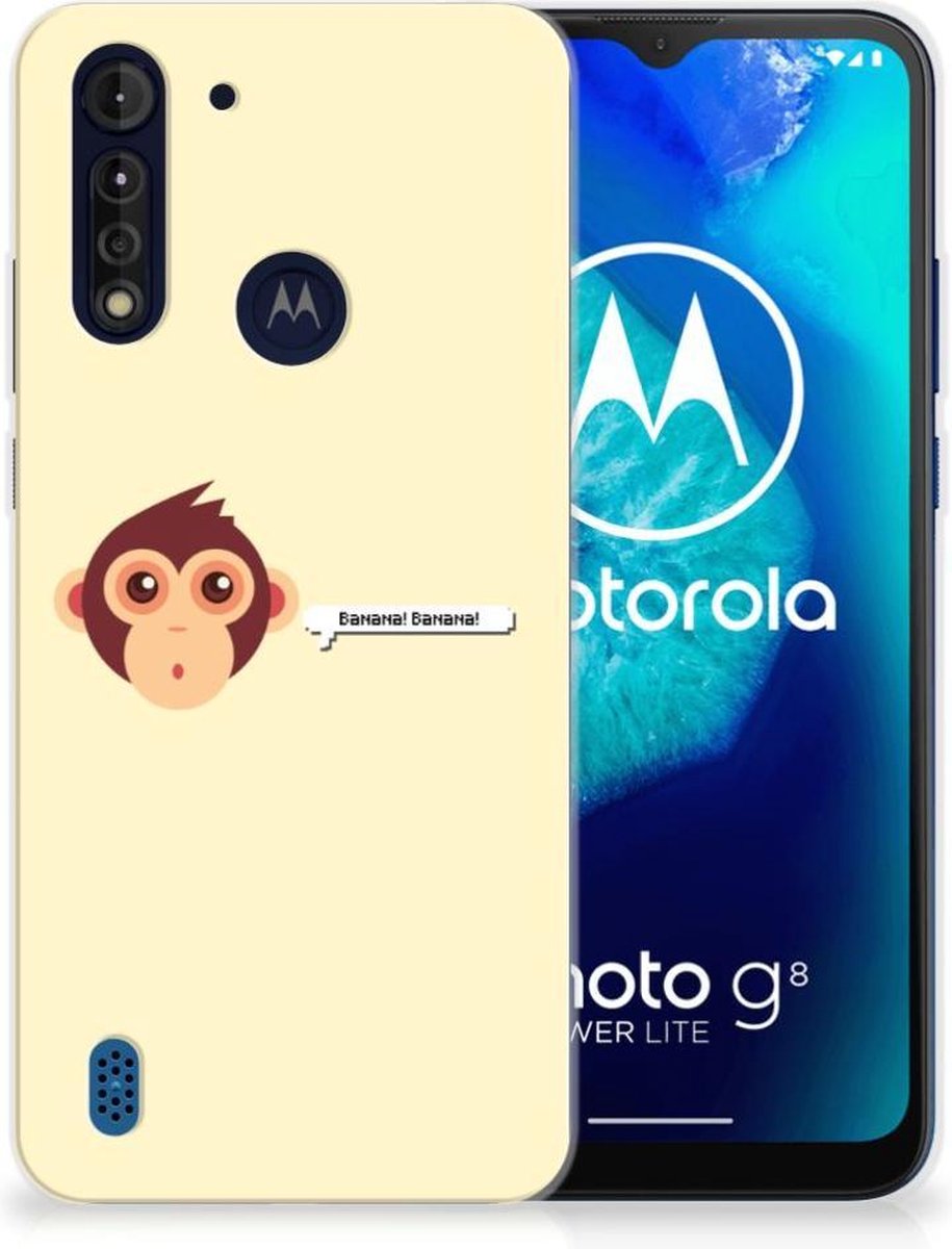 Motorola Moto G8 Power Lite Telefoonhoesje met Naam Monkey