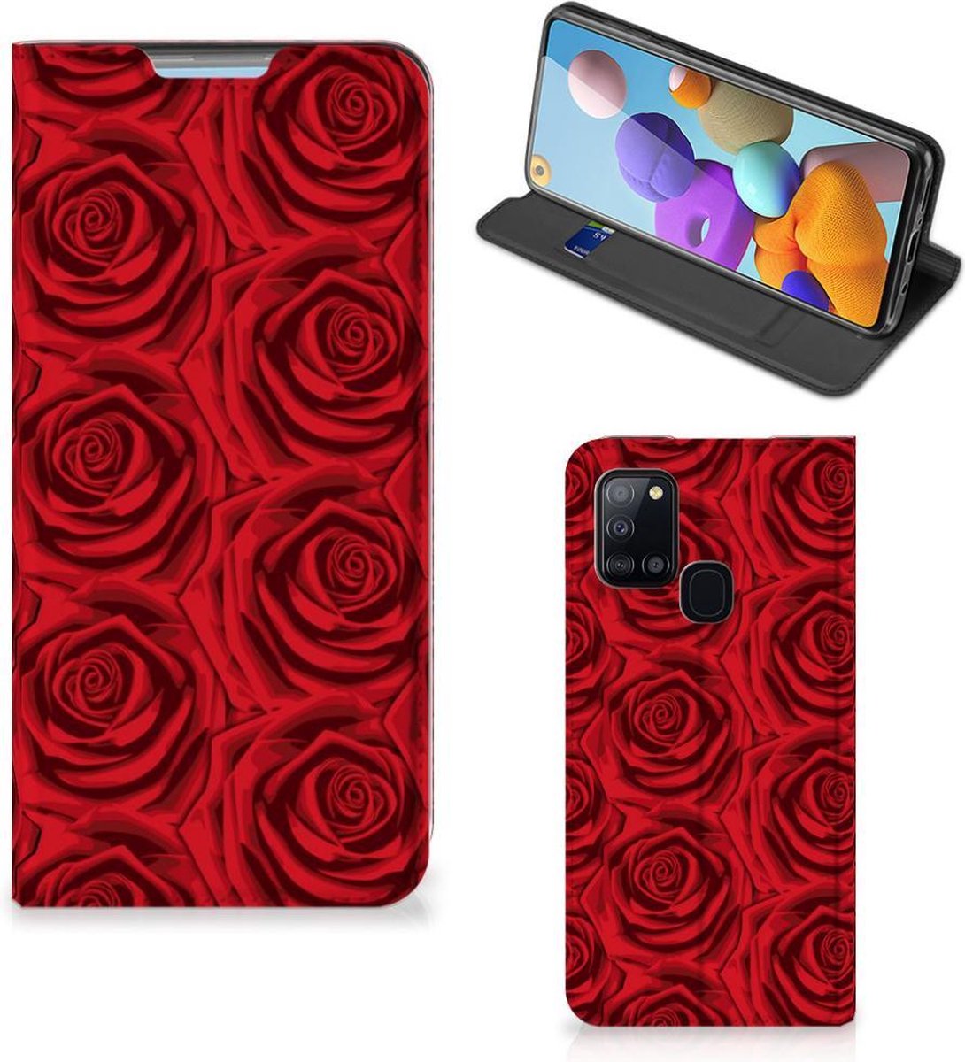Samsung Galaxy A21s Smart Cover Red Roses