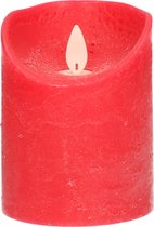 1x Rode LED kaarsen / stompkaarsen 10 cm - Luxe kaarsen op batterijen met bewegende vlam