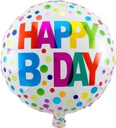 Folie cadeau sturen helium gevulde ballon Gefeliciteerd/Happy Birthday stippen 45 cm - Folieballon verjaardag versturen/verzenden