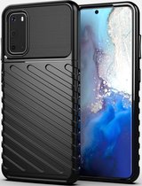 Case2go - Hoesje geschikt voor Samsung Galaxy S20 - Back cover - Flexibel TPU - Schokbestendig - Zwart
