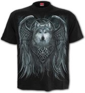 Spiral Heren Tshirt -S- WOLF SPIRIT Zwart