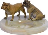 Asbak - Decoratieve asbak Onyx - Twee honden - Diameter 19,9 cm