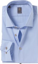 Jacques Britt overhemd - Como custom fit - structuur - lichtblauw - Strijkvriendelijk - Boordmaat: 43
