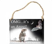 Alchemy Metalen wandbord klein OMG...It's An Angel! Zwart/Wit