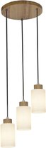 BRILLIANT lamp Nature hanglamp 3 lampen eiken / wit | 3x A60, E27, 60W, geschikt voor normale lampen (niet inbegrepen) | Schaal A ++ tot E | Hout uit duurzame bosbouw