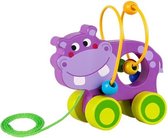 Tooky Toy Trekfiguur Nijlpaard 15 X 14,5 Cm Hout Paars/groen