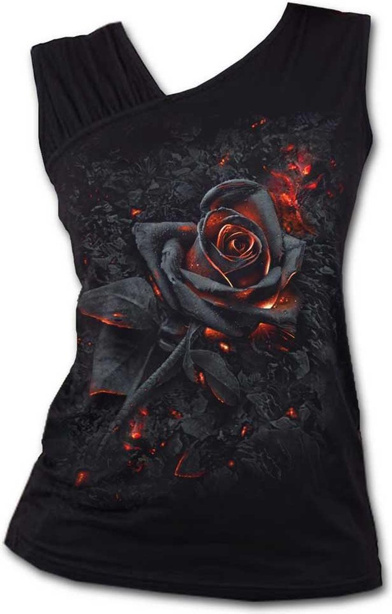 Spiral Burnt Rose Dames Top - zwart - L