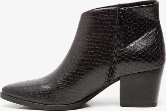 Blue Box dames croco enkellaarsjes Zwart Maat 38 Blue Box dames croco enkellaarsjes Zwart Maat 38