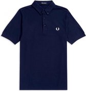 Fred Perry - Button Down Polo Shirt - Katoenen Polo - XL - Blauw