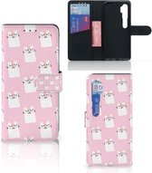 GSM Hoesje Xiaomi Mi Note 10 Pro Bookcase Valentijn Cadeaus Sleeping Cats