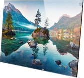 Beekje in de bergen | 60 x 40 CM | Wanddecoratie | Natuur| Plexiglas | Schilderij op plexiglas