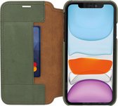 Minim Apple iPhone 11 Hoesje Echt Leer Book Case Groen