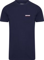 Subprime - Heren Tee SS Shirt Chest Logo Navy - Blauw - Maat XL