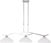Steinhauer Capri - Hanglamp - 3 lichts - Staal - Wit albast glas
