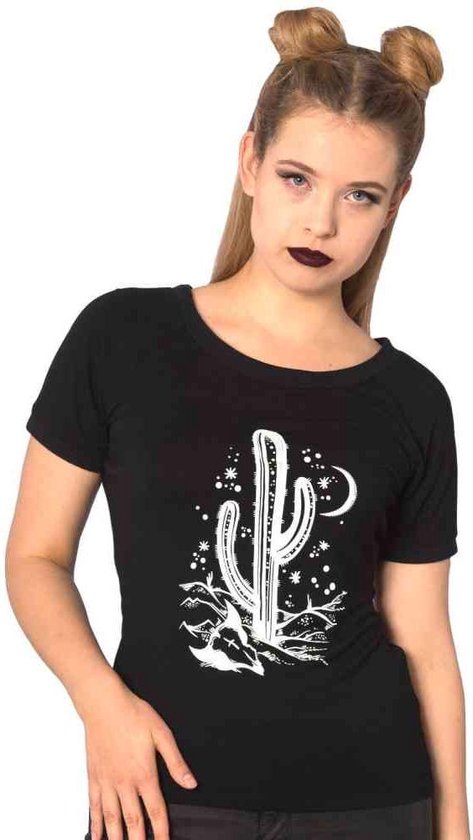 Banned - Cosmic cactus Dames T-shirt - Occult - 3XL - Zwart