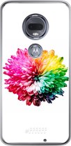 Motorola Moto G7 Hoesje Transparant TPU Case - Rainbow Pompon #ffffff