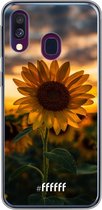 Samsung Galaxy A40 Hoesje Transparant TPU Case - Sunset Sunflower #ffffff