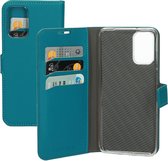 Mobiparts hoesje geschikt voor Samsung Galaxy S20 Plus - Saffiano Wallet/Portemonnee hoesje - Magneet Sluiting - 3 Opbergvakken - Turquoise