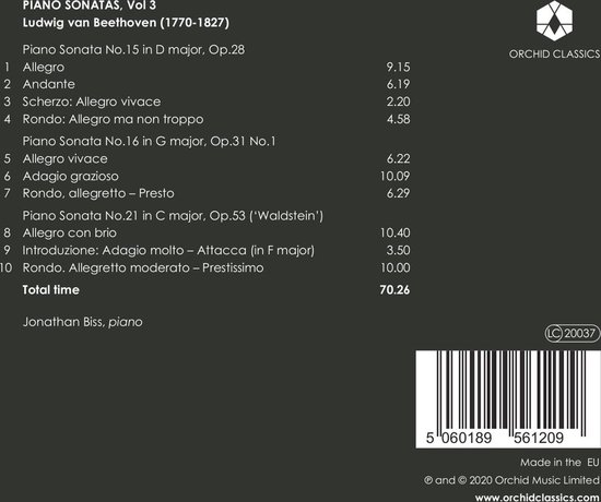 Beethoven: Piano Sonatas, Vol. 3 - Nos. 15, 16, 21 'Waldstein'