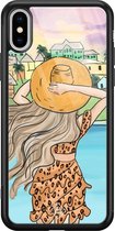 iPhone XS Max hoesje glass - Sunset girl | Apple iPhone Xs Max case | Hardcase backcover zwart
