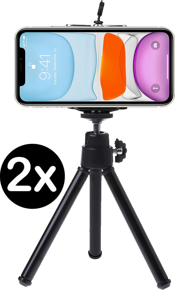 Tripod Smartphone Mini Camera Statief Uitschuifbaar - Zilver - 2 PACK