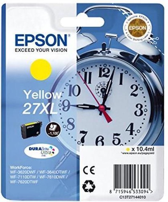 Epson Alarm clock Cartouche "Réveil" 27XL - Encre DURABrite Ultra C