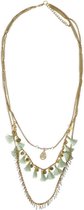 Pieces - Benedicte Long Beach ketting - Goud / Mintgroen