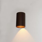 Wandlamp Brody 1 Bruin - Ø7,2cm - LED 4W 2700K 360lm - IP54 - Dimbaar > wandlamp binnen bruin | wandlamp buiten bruin | wandlamp bruin | buitenlamp bruin | muurlamp bruin | led lamp bruin | sfeer lamp bruin | design lamp bruin