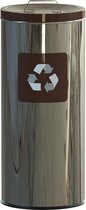 ALDA Prestige Prullenbak met deksel 45L bruin, gemakkelijk afval scheiden – recyclen, afvalbakken, vuilnisbak
