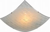 LED Plafondlamp - Plafondverlichting - Trion Sonu - E27 Fitting - 2-lichts - Vierkant - Mat Wit - Aluminium