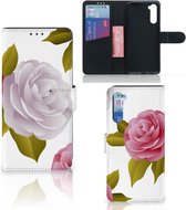 Wallet Book Case OnePlus Nord Telefoon Hoesje Cadeau voor haar Roses