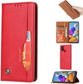 Samsung Galaxy A21S Hoesje Portemonnee Book Case Stand Rood