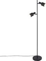 QAZQA stijn - Moderne Vloerlamp | Staande Lamp - 2 lichts - H 1560 mm - Zwart - Woonkamer | Slaapkamer