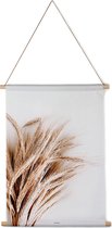 Villa Madelief Interieurbanner graan - Textielposter - 30x40cm - Wandkleed - Wandtapijt - Wanddecoratie voor thuis - Makkelijk op te hangen - Poster met houten hangers