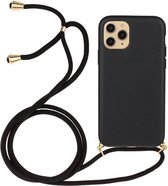 Cazy Soft TPU hoesje met koord voor Apple iPhone 12 Pro Max - Zwart