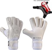 Elite - White Solo 2020 - Keepershandschoenen - met scheenbeschermers & Elite Andalucia sleutelhanger - maat 9 - voetbal keepershandschoenen - keepershandschoen - Goalkeeper handsc